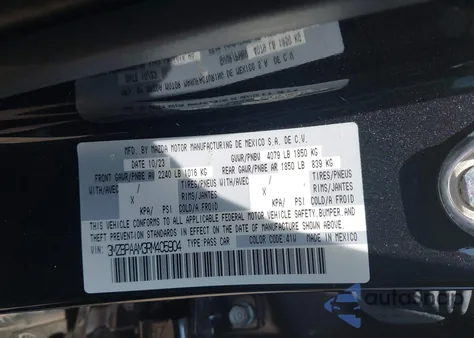 2024 Mazda Mazda3 2.5 S z USA, uszkodzony, nr VIN 3MZBPAAM3RM405904